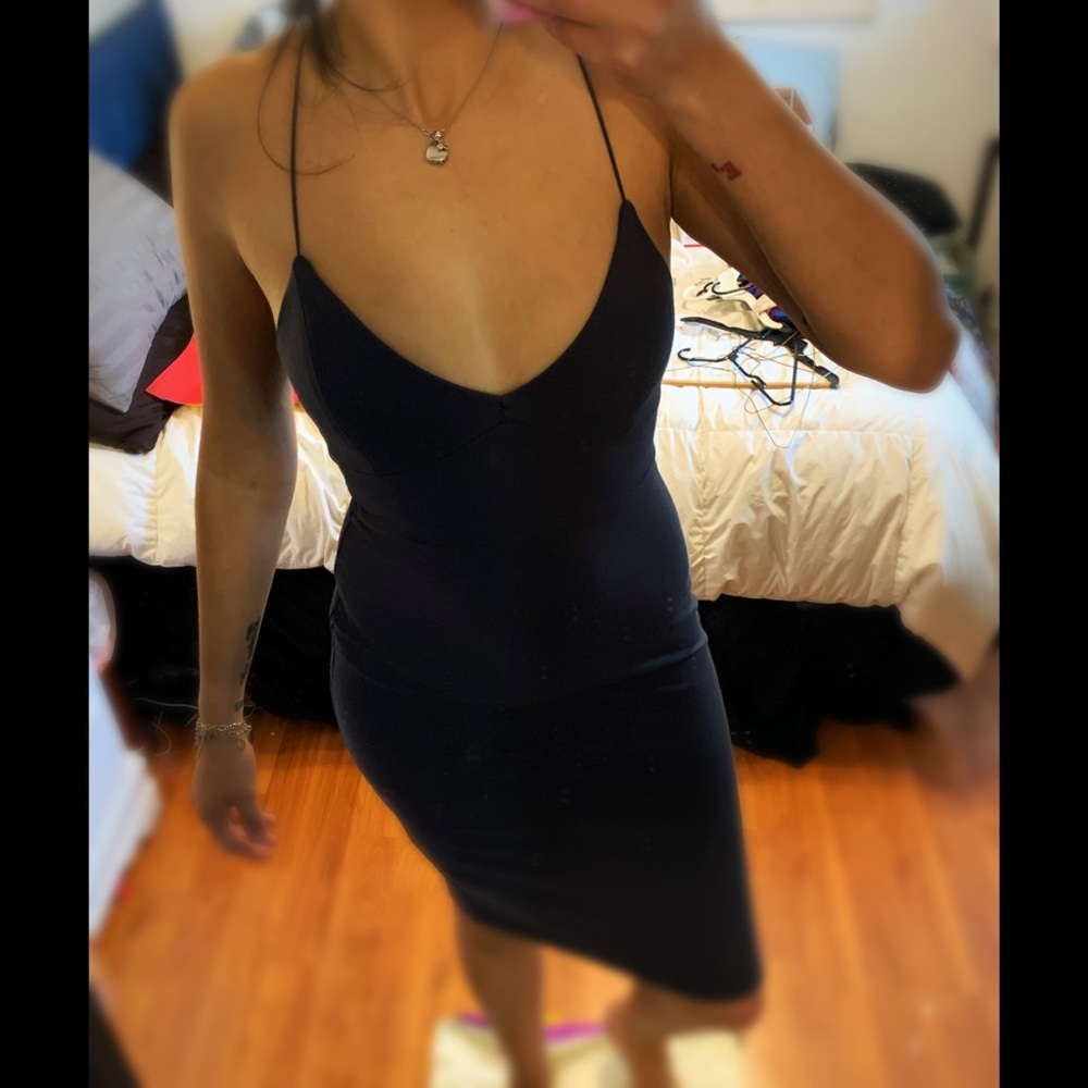 Dark purple body hugging dress